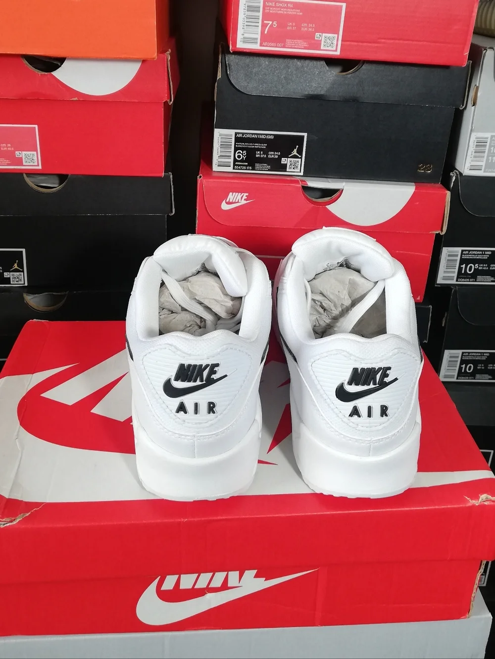 NIKE AIR MAX 90S ESSENTIAL WHITE-BLACK WOMEN US SIZE 9 BRAND NEW IN BOX - Picture 9 of 13